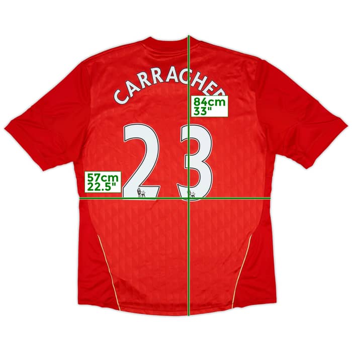 2010-12 Liverpool Home Shirt Carragher #23 - 9/10 - (XL)