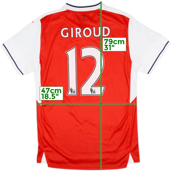 2016-17 Arsenal Home Shirt Giroud #12 - 8/10 - (M)