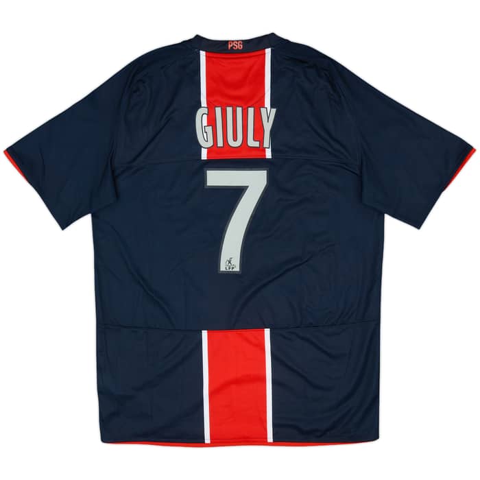 2008-09 Paris Saint-Germain Home Shirt Giuly #7 - 9/10 - (M)