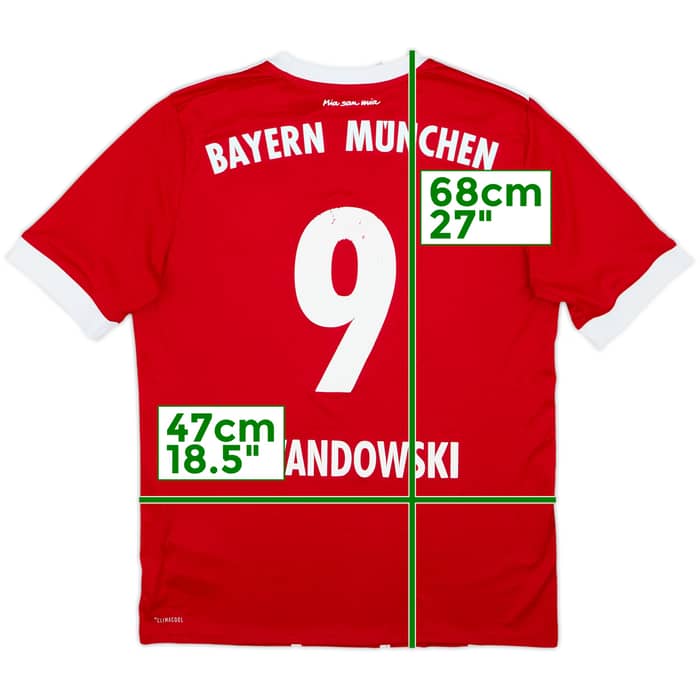 2017-18 Bayern Munich Home Shirt Lewandowski #9 - 5/10 - (15-16 Years)