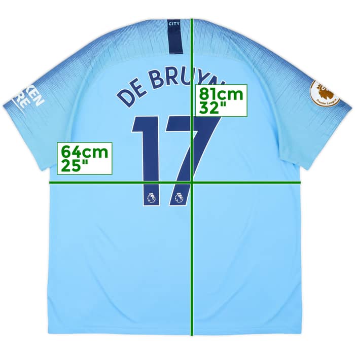 2018-19 Manchester City Home Shirt De Bruyne #17 - 6/10 - (XXL)