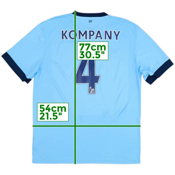 2014-15 Manchester City Home Shirt Kompany #4 - 6/10 - (XL)