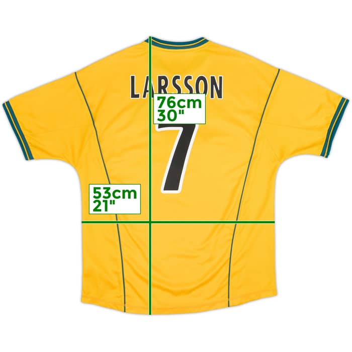 2000-02 Celtic Away Shirt Larsson #7 - 6/10 - (L)