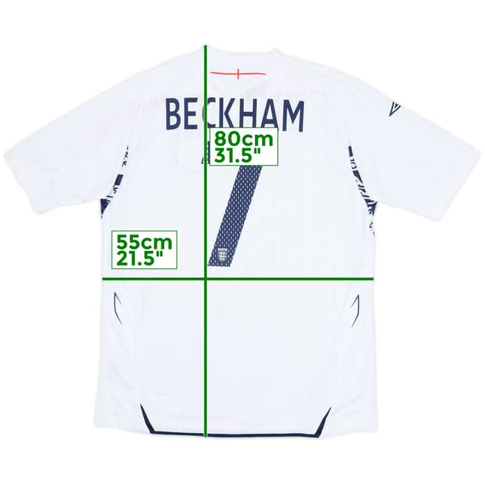 2007-09 England Home Shirt Beckham #7 (L)