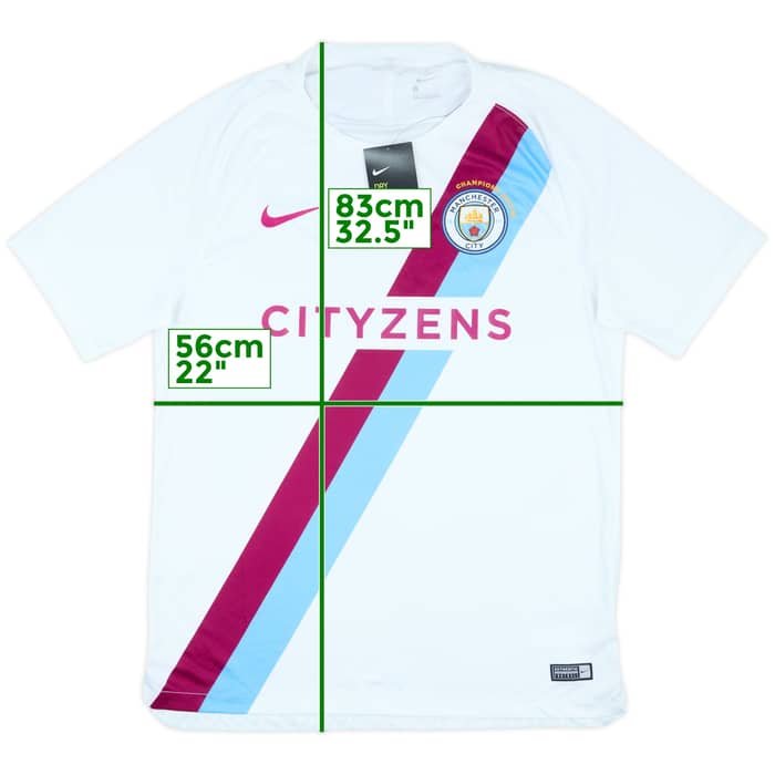 2017-18 Manchester City Player Issue 'Champions' Pre-Match Shirt (L)