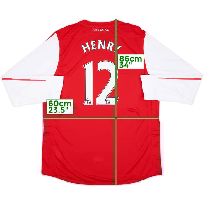 2011-12 Arsenal Player Issue Home L/S Shirt Henry #12 (XXL)