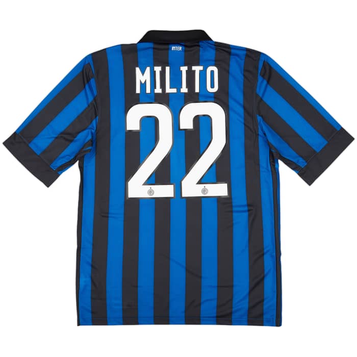 2011-12 Inter Milan Home Shirt Milito #22 (M)