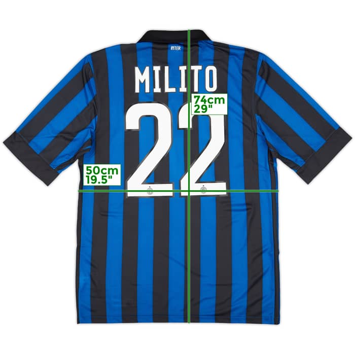 2011-12 Inter Milan Home Shirt Milito #22 (M)
