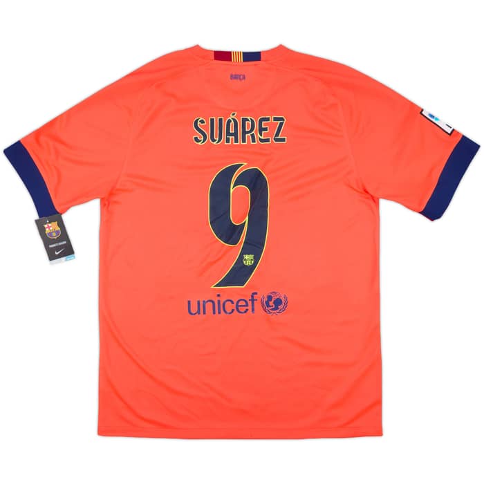 2014-15 Barcelona Away Shirt Suarez #9 (L)