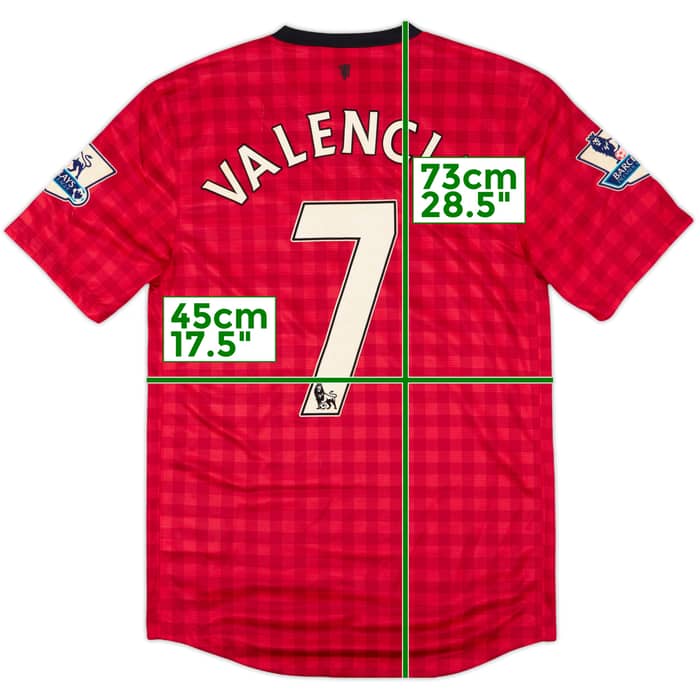 2012-13 Manchester United Home Shirt Valencia #7 (S)