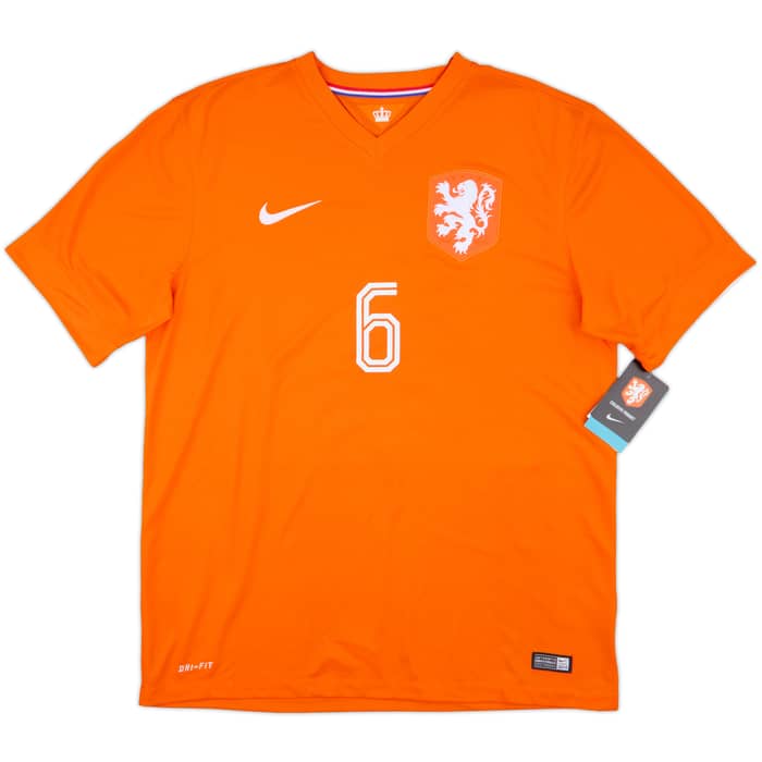 2014-15 Netherlands Home Shirt De Jong #6 (L)