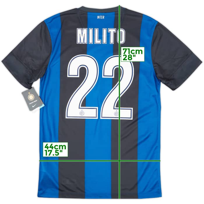 2012-13 Inter Milan Home Shirt Milito #22 (S)
