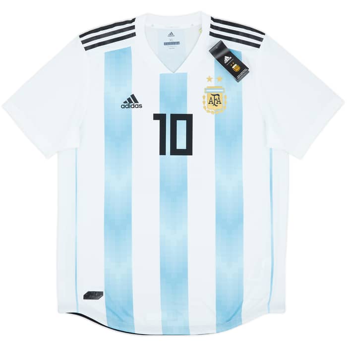 2018-19 Argentina Authentic Home Shirt Messi #10 (XL)