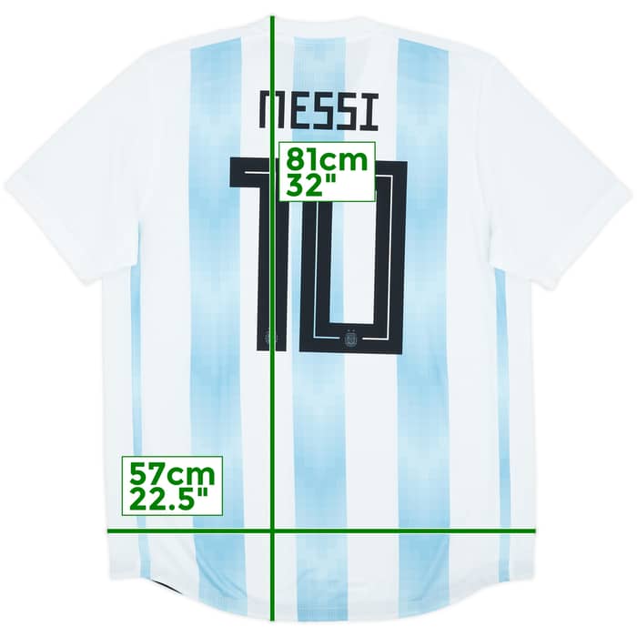 2018-19 Argentina Authentic Home Shirt Messi #10 (XL)