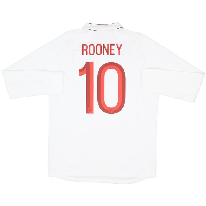 2012-13 England Home L/S Shirt Rooney #10 (L)