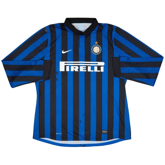 2011-12 Inter Milan Player Issue Home L/S Shirt Milito #22 - 6/10 - (3XL)