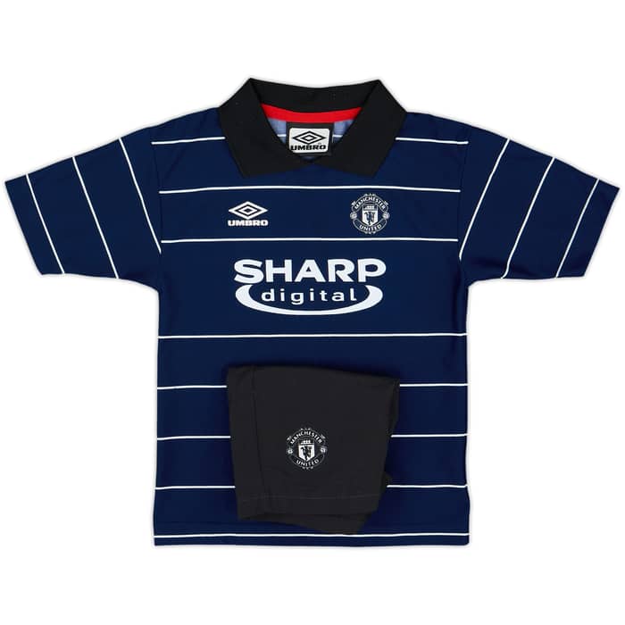 1999-00 Manchester United Away Shirt & Shorts - 9/10 - (5-6 Years)