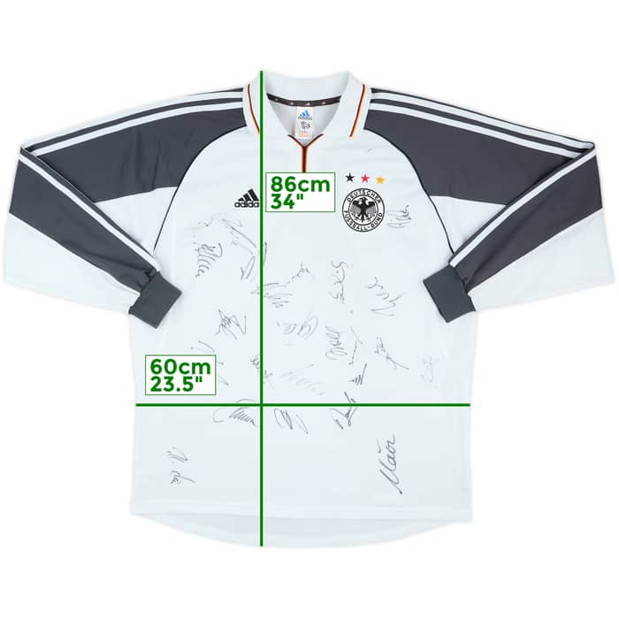 2000-02 Germany Squad Signed Player Issue Home L/S Shirt - 7/10 - (XL)