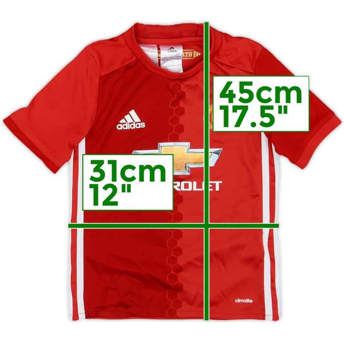 2016-17 Manchester United Home Shirt Pogba #6 - 8/10 - (5-6 Years)