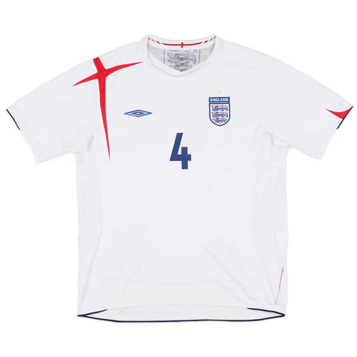 2005-07 England Home Shirt Gerrard #4 - 6/10 - (XL)