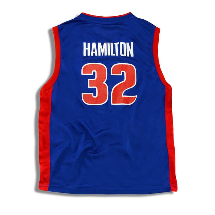 2005-06 Detroit Pistons Hamilton #32 Reebok Jersey (Away) Y