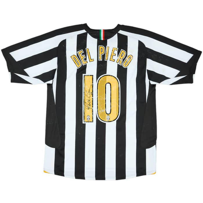 2005-06 Juventus Signed Home Shirt Del Piero #10 - 4/10 - (L)