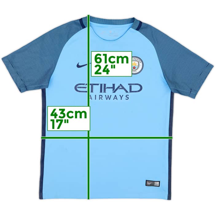 2016-17 Manchester City Home Shirt - 7/10 - (L.Boys)