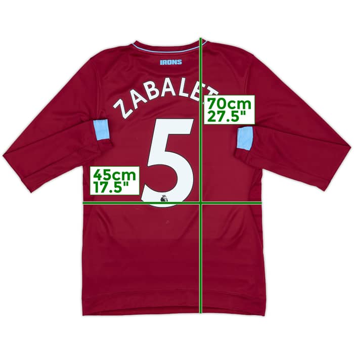 2018-19 West Ham Home L/S Shirt Zabaleta #5 - 7/10 - (S)