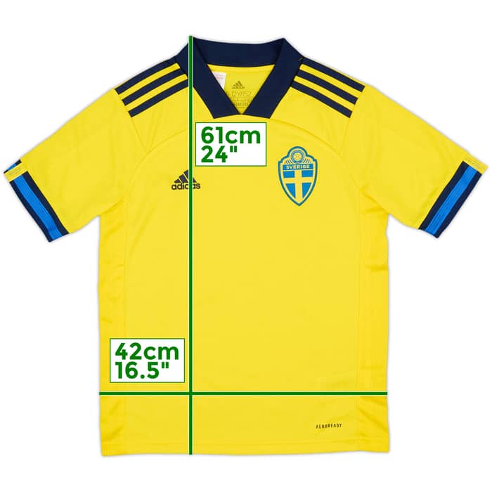 2020-21 Sweden Home Shirt - 10/10 - (M.Boys)