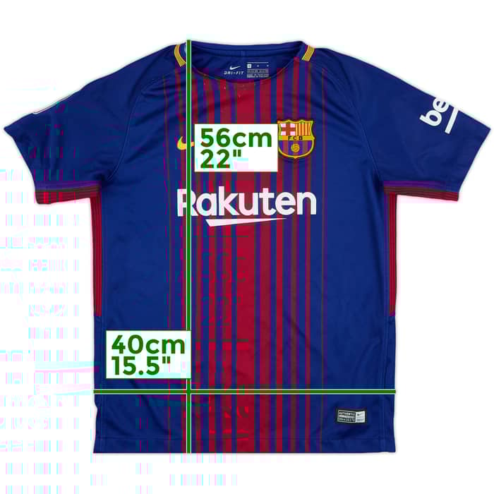 2017-18 Barcelona Home Shirt - 8/10 - (M.Boys)