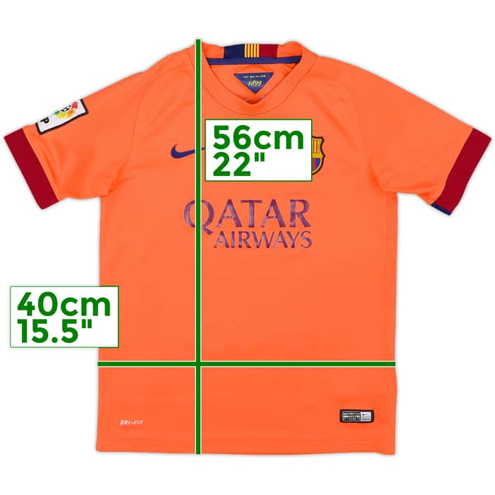 2014-15 Barcelona Away Shirt - 6/10 - (M.Boys)