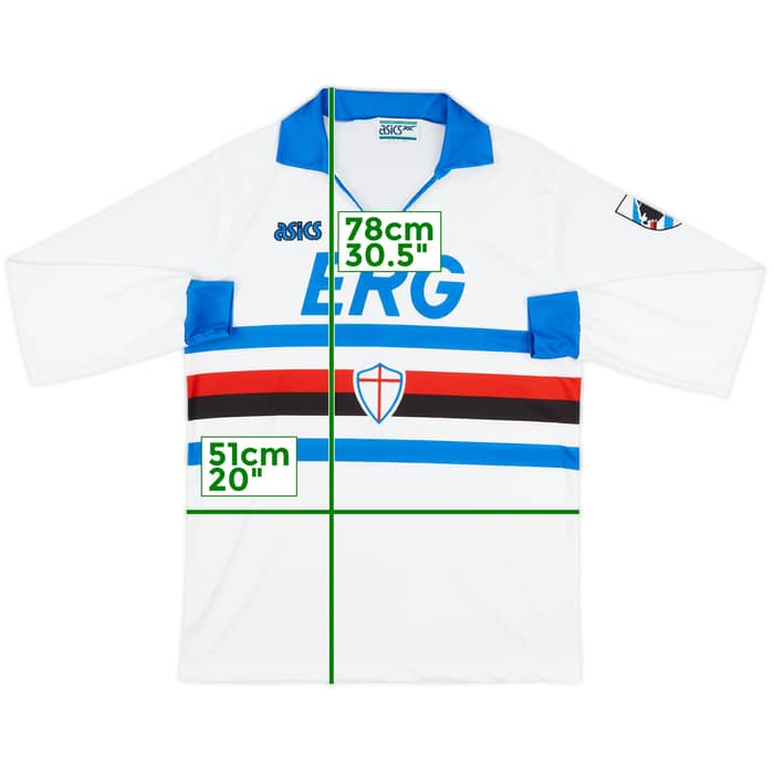 1991-92 Sampdoria Away L/S Shirt #7 - 6/10 - (L)