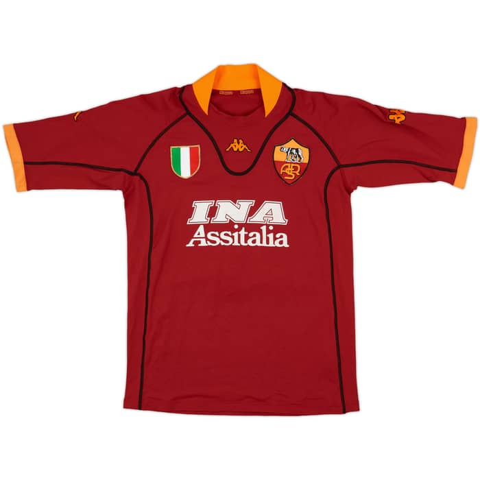 2001-02 Roma Home Shirt Montella #9 - 6/10 - (L)