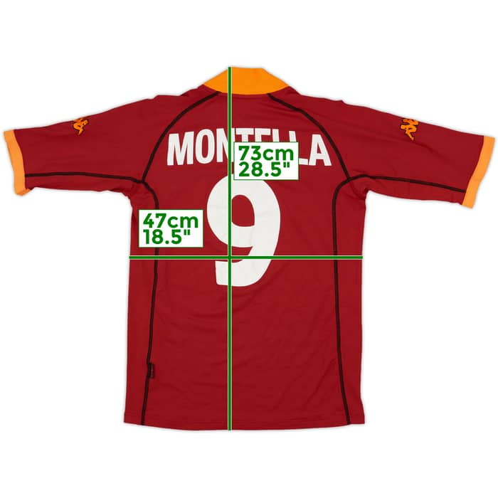 2001-02 Roma Home Shirt Montella #9 - 6/10 - (L)