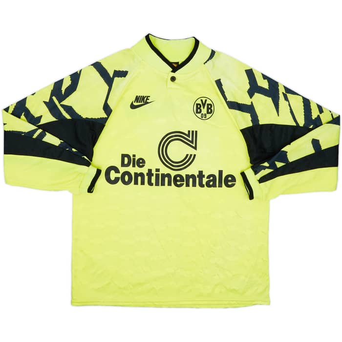 1991-92 Borussia Dortmund Home L/S Shirt - 8/10 - (L)