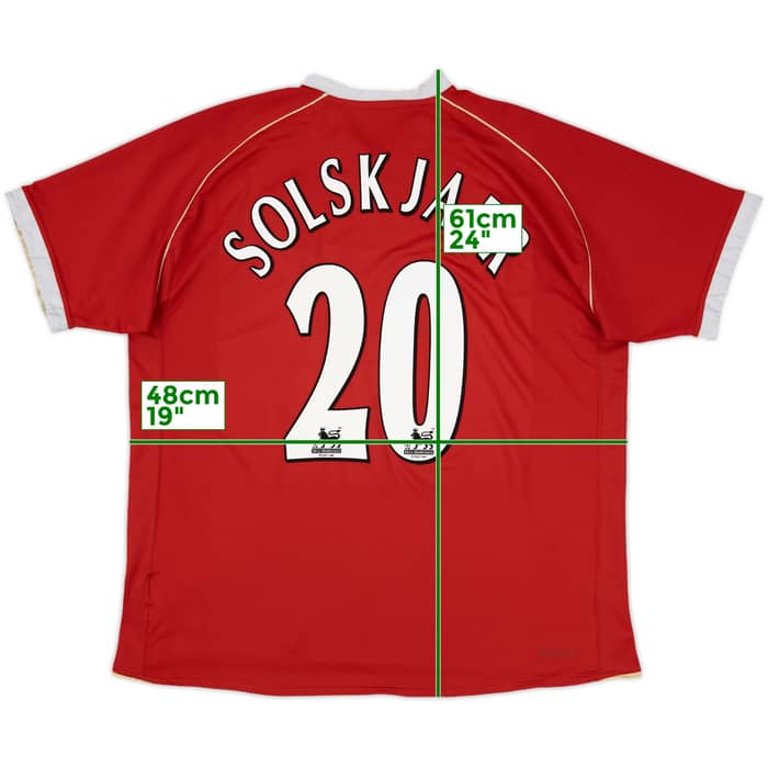 2006-07 Manchester United Home Shirt Solskjaer #20 - 5/10 - (XL)