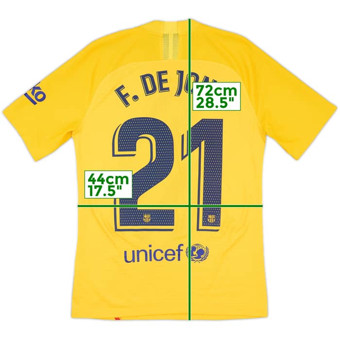 2019-20 Barcelona Authentic 'Senyera' Fourth Shirt F. de Jong #21 - 8/10 - (S)