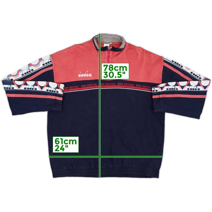 1994-95 Belgium Diadora 1/4 Zip Fleece Jacket - 6/10 - (XL)