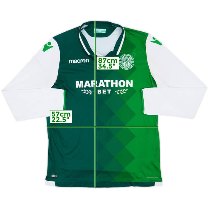 2018-19 Hibernian Home L/S Shirt - 6/10 - (4XL)