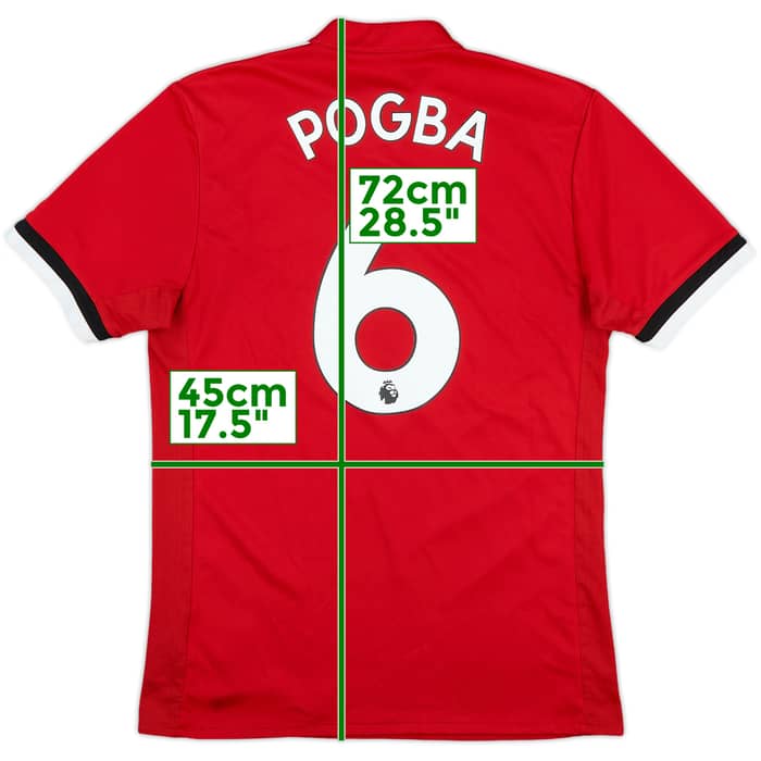 2017-18 Manchester United Home Shirt Pogba #6 - 8/10 - (S)