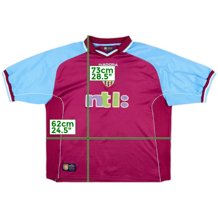 2000-01 Aston Villa Home Shirt Ginola #14 - 6/10 - (XXL)