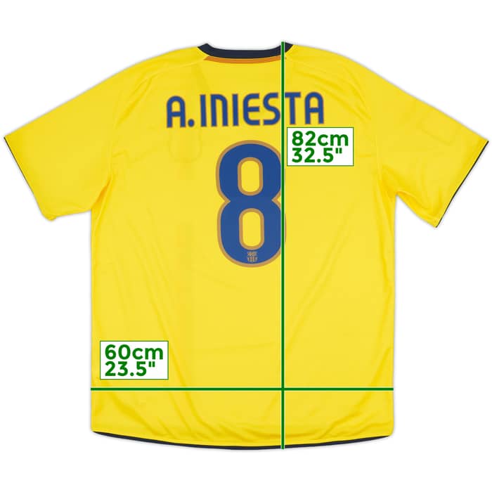 2008-10 Barcelona Away Shirt A.Iniesta #8 - 9/10 - (XL)