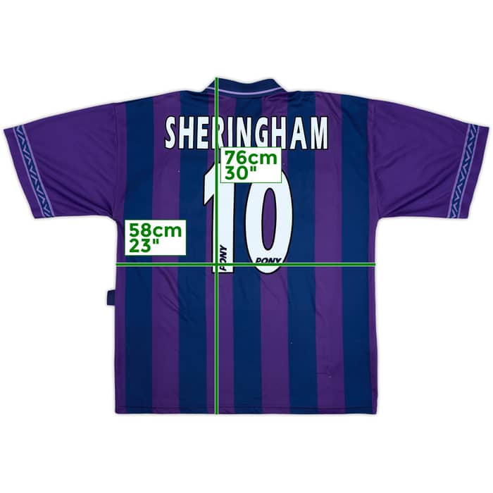 1995-97 Tottenham Away Shirt Sheringham #10 - 8/10 - (L)