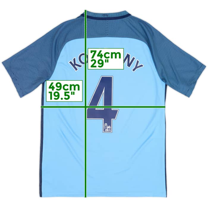 2016-17 Manchester City Home Shirt Kompany #4 - 9/10 - (M)