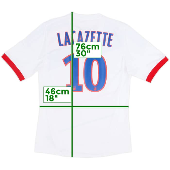 2012-13 Lyon Home Shirt Lacazette #10 - 7/10 - (M)
