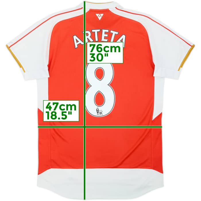 2015-16 Arsenal Home Shirt Arteta #8 - 5/10 - (S)