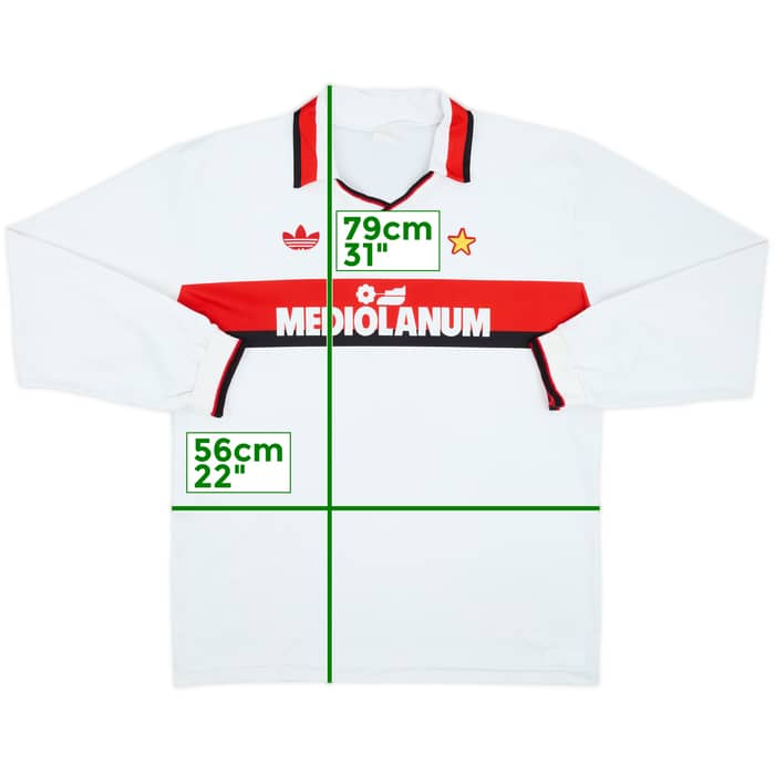 1990-91 AC Milan Away L/S Shirt #9 - 7/10 - (XL)