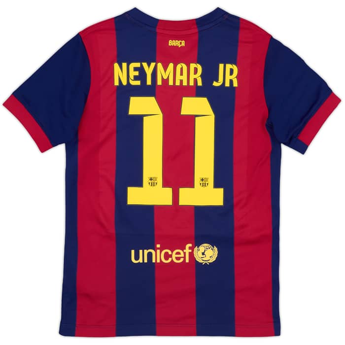 2014-15 Barcelona Home Shirt Neymar Jr #11 - 8/10 - (M.Boys)