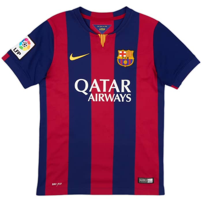 2014-15 Barcelona Home Shirt Neymar Jr #11 - 8/10 - (M.Boys)