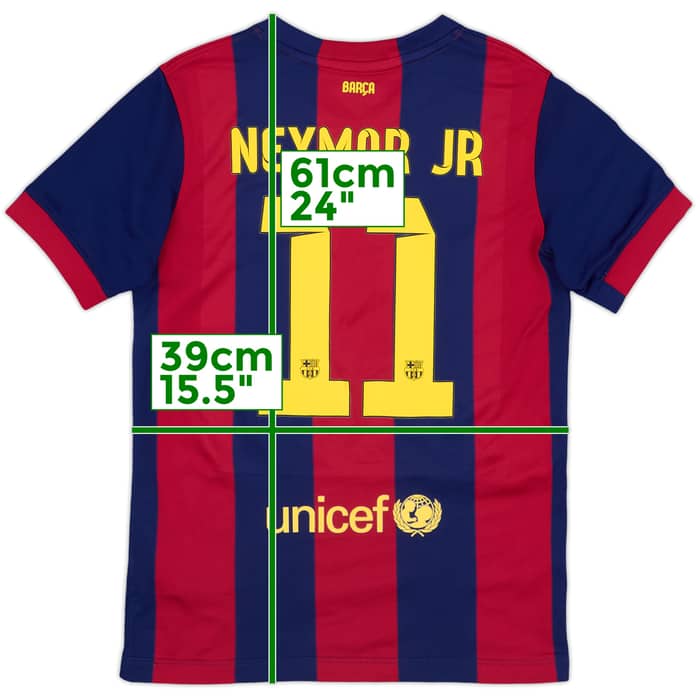 2014-15 Barcelona Home Shirt Neymar Jr #11 - 8/10 - (M.Boys)